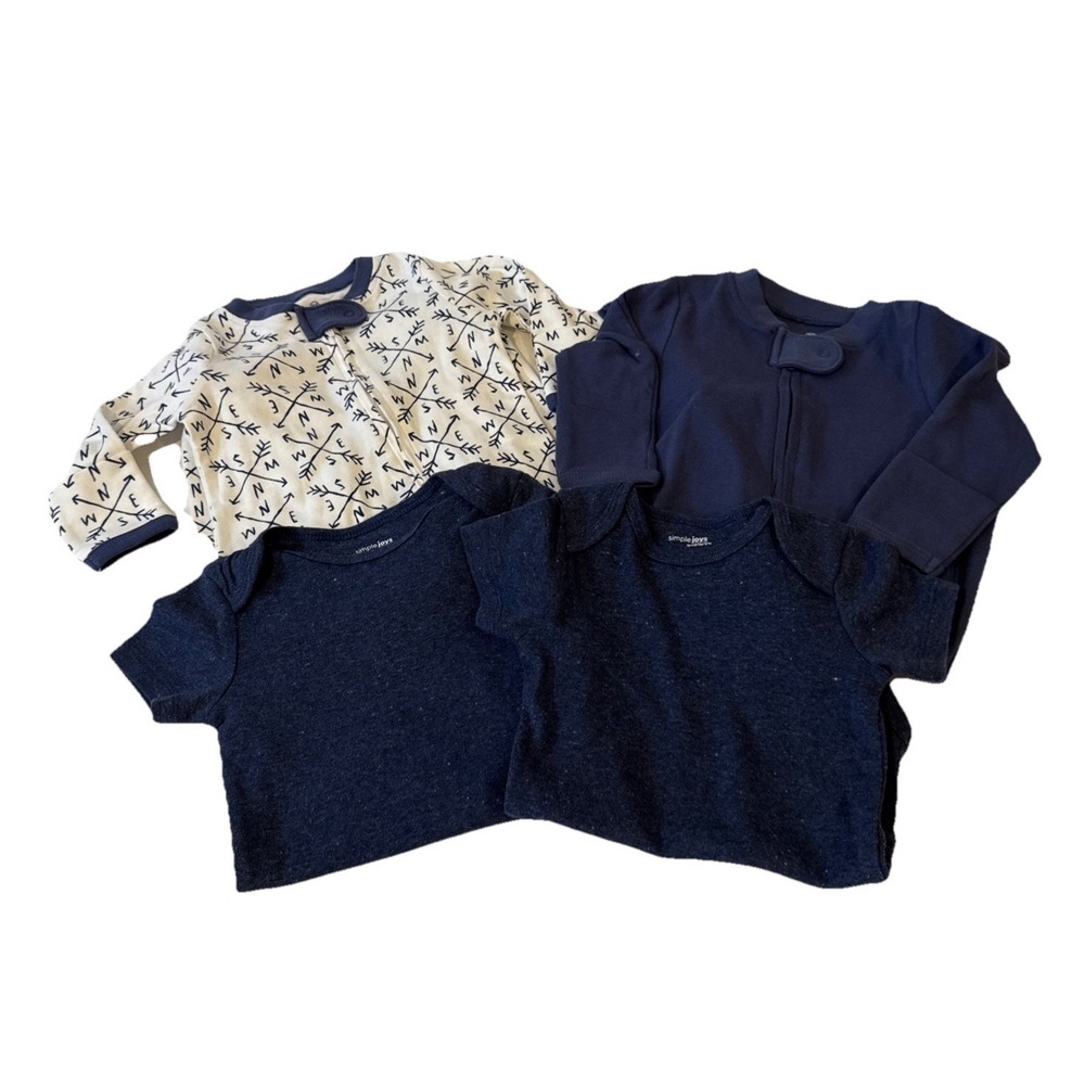 Honest‎ Carters Baby 100% Organic Cotton Clothing 2 Pajamas 2 Bodysuits 3/6M NWT